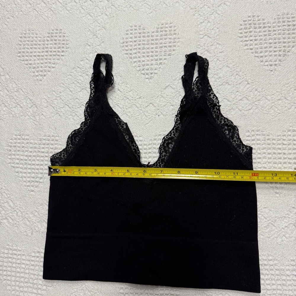 Bozzolo Ribbed Lacey Black Tank (S/M) - Picture 5 of 6